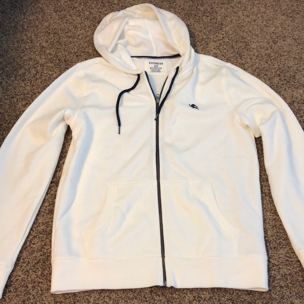 Express white zip up hoodie